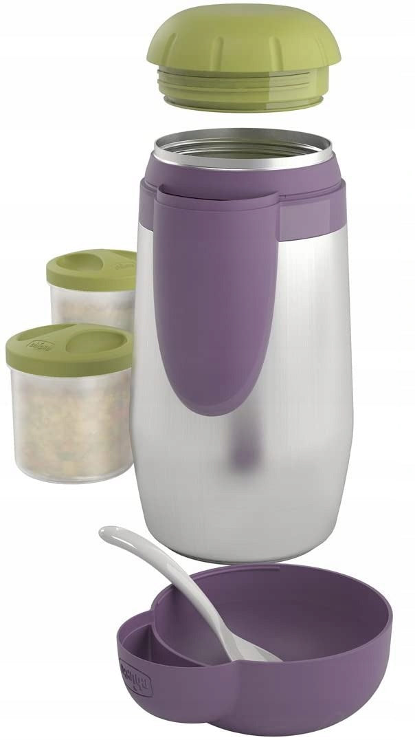 CHICCO thermos in acciaio + 2 contenitori 5h