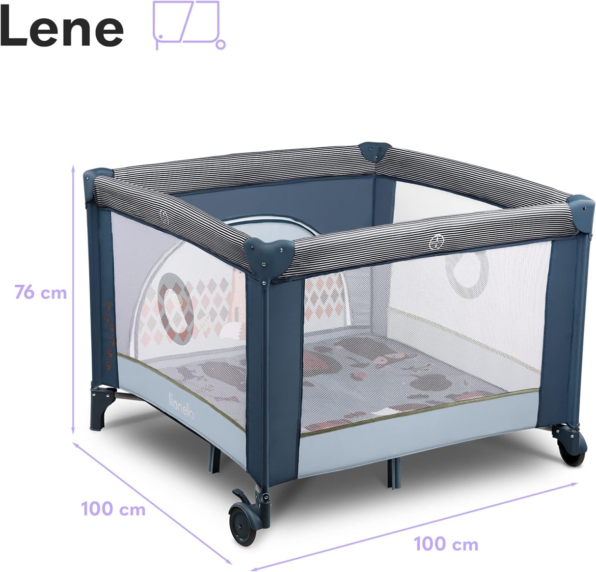 LIONELO FIE reisbedje box 100x100cm TOT 15KG
