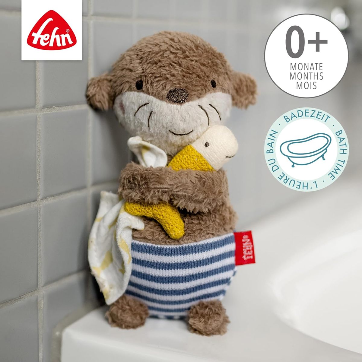 FEHN pluche knuffelspeeltje voor baden OTTER 17 cm