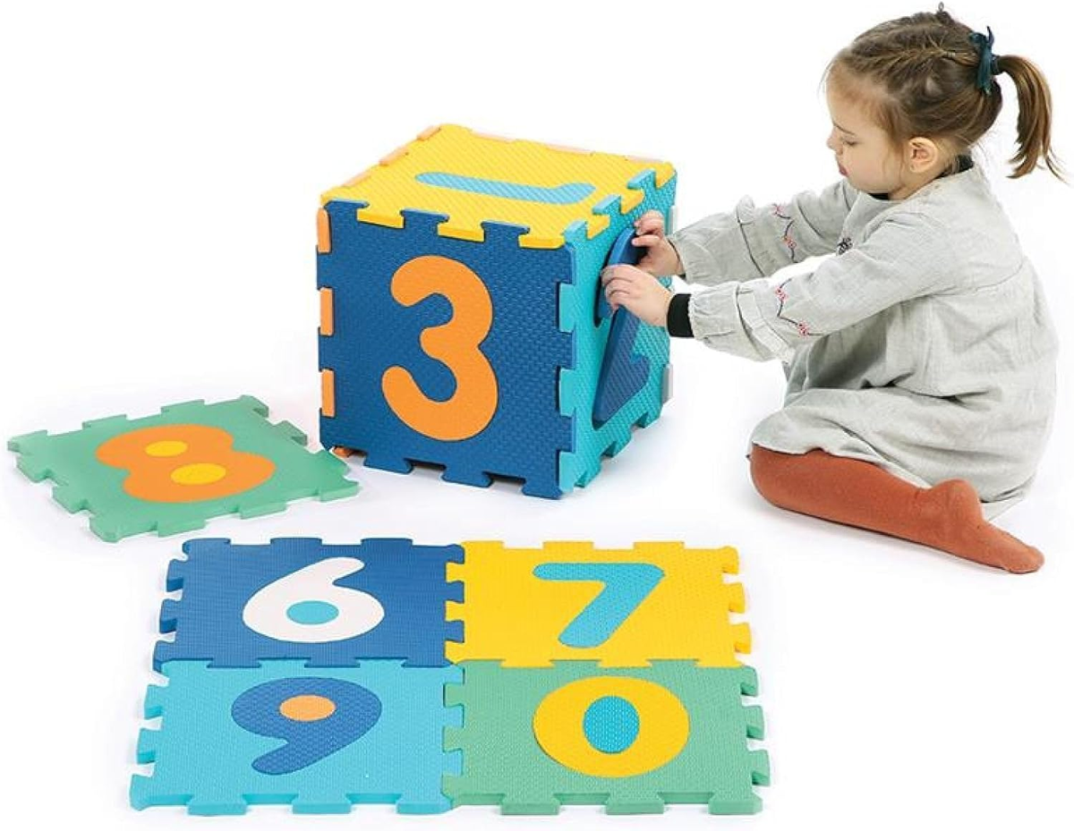 LUDI covoraș puzzle pliabil 2în1 cifre 90x90