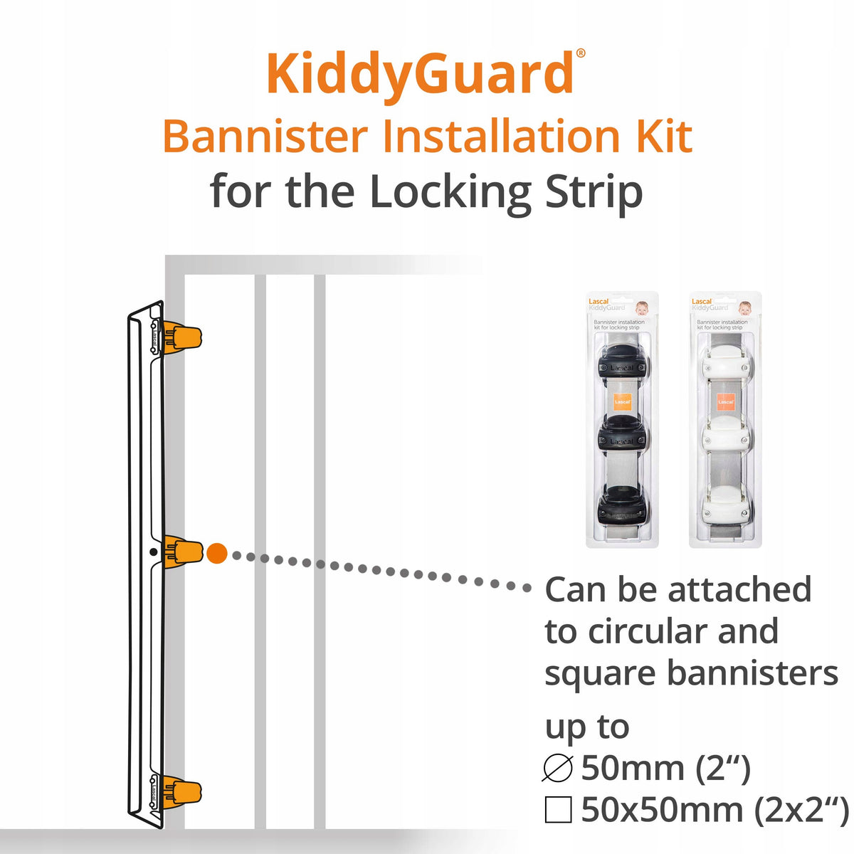 LASCAL KiddyGuard set de protectores para escaleras con cinta de cierre 14-50 mm