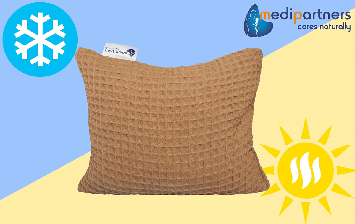 MEDI PARTNERS katoenen warmtekussen met kersenpitten 20 x 25 cm
