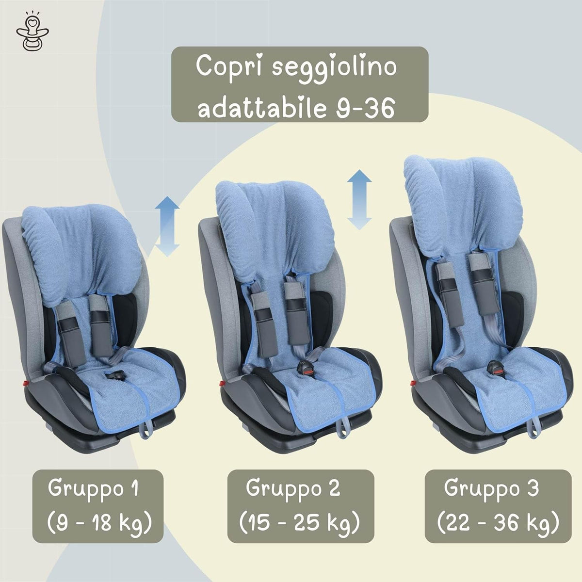 BABY IDEA UNIVERZÁLNY poťah na autosedačku GR1/2/3
