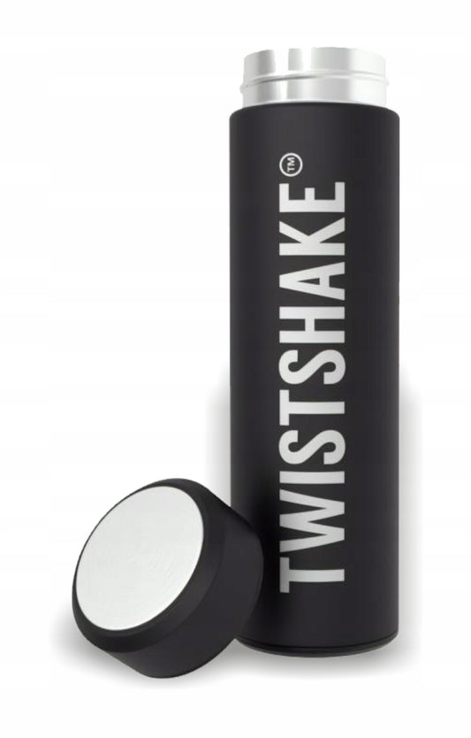 TWISTSHAKE HOT OR COLD termos ze stali nierdzewnej 420 ml czarny, izolowany termos z pokrywką