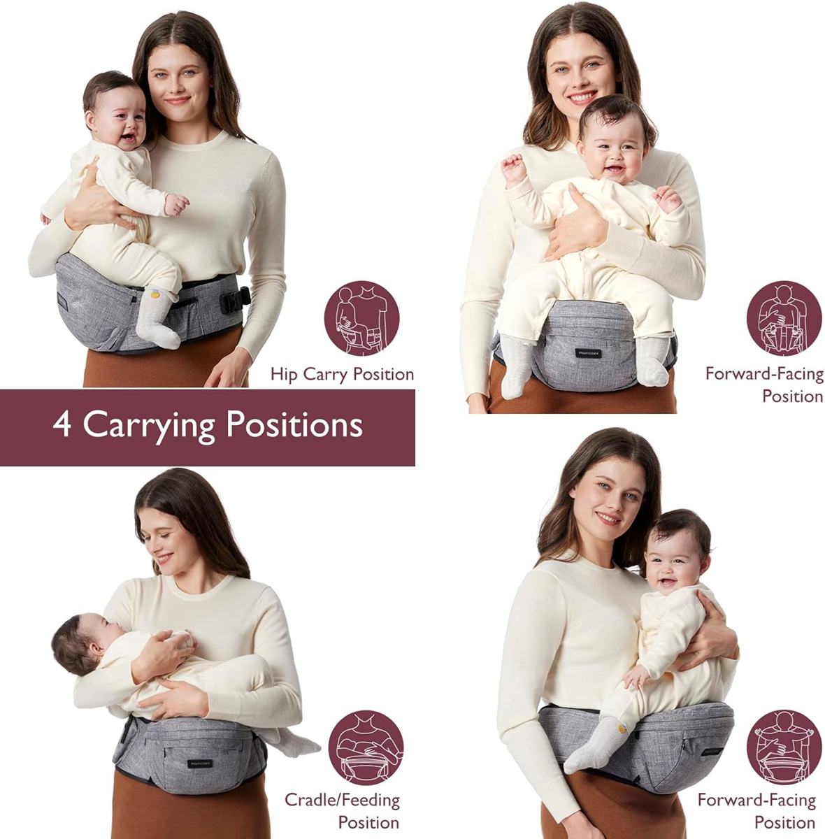 MOMCOZY porte-bébé siège de hanche jusqu'à 20kg