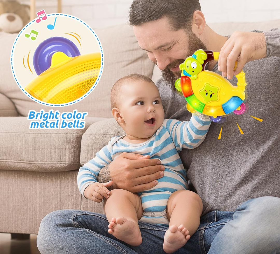 BAOLI interactieve TAMBOERIJN melodieën geluiden lichten 16,5 x 17,5 cm