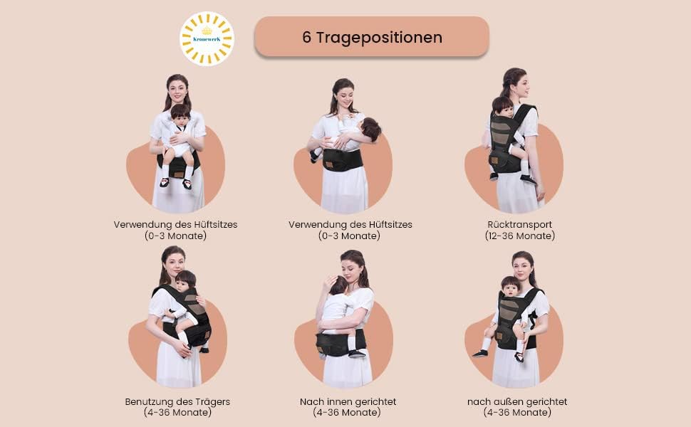 KRONEWERK ergonomische drager met heupband 6-in-1