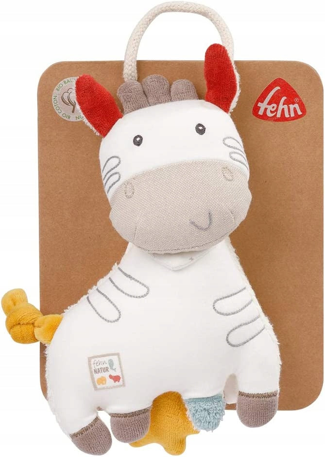 FEHN NATURE peluche Cebra con caja de música de algodón orgánico