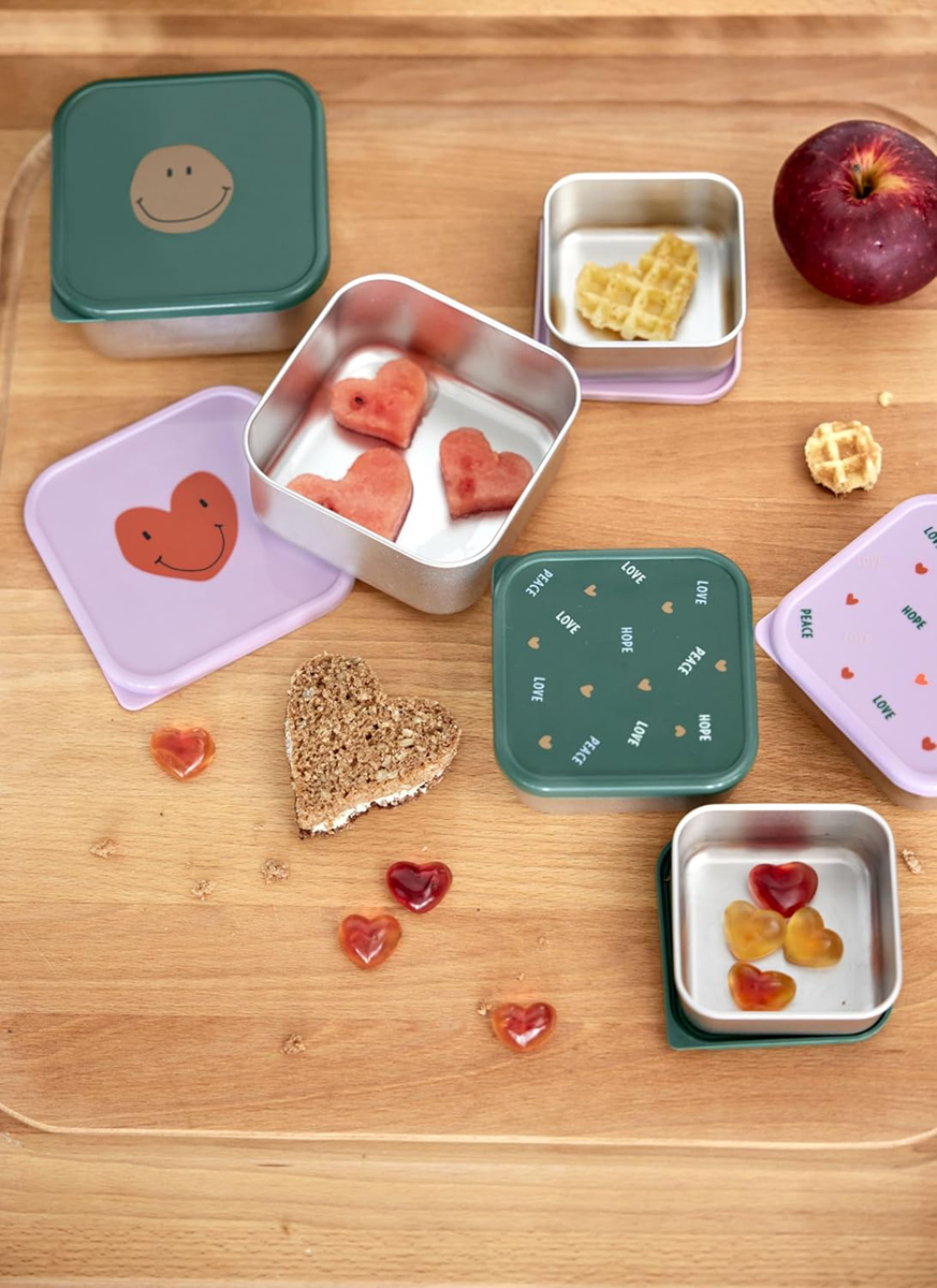 LÄSSIG Snackbox Edelstahl Brotdosen x3
