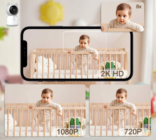 EYRIZON távirányítós elektronikus bébiőr 5" 2K HD + applikáció