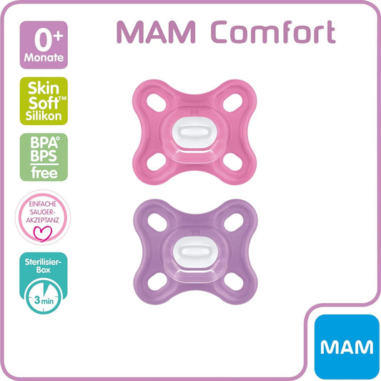 MAM COMFORT cumlík pre predčasne narodené deti a novorodencov x2 0-6 mesiacov