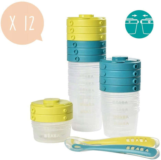 BEABA contenitori CLIP per alimenti 2x60, 4x120, 6x200