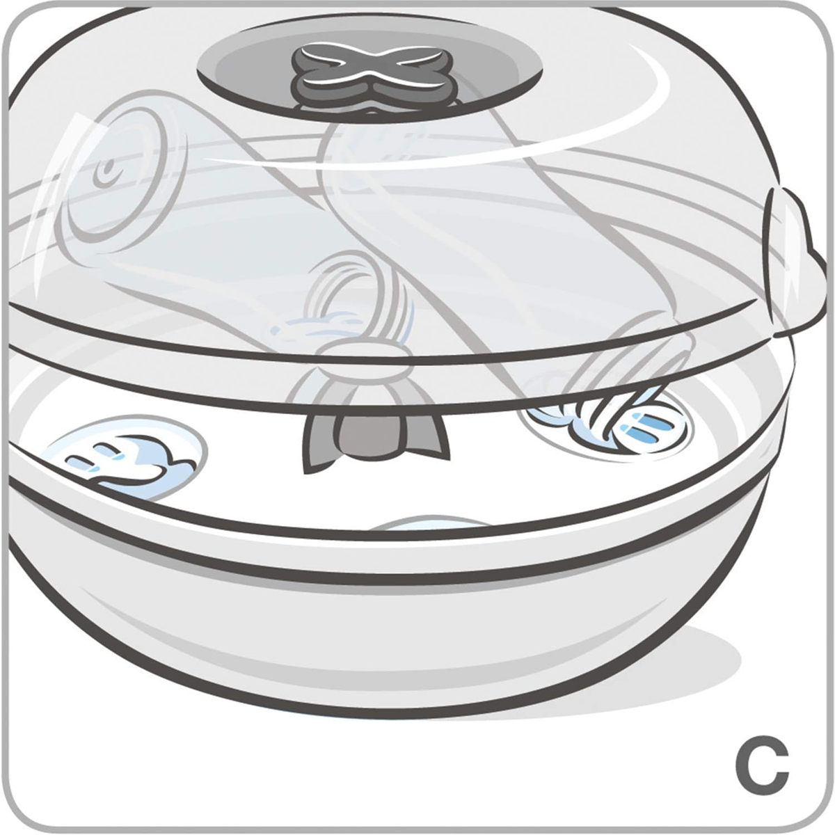 TIGEX Express magnetronsterilisator 5 flessen en accessoires 4 minuten