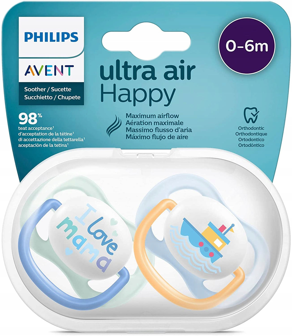 PHILIPS AVENT Ultra Air Happy πιπίλες x 2 0-6 μηνών