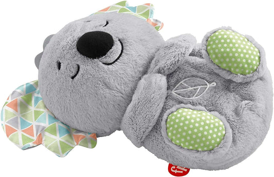 FISHER-PRICE śpiący KOALA oddychający brzuszek, szary pluszowy uspokajacz dla niemowląt 0+