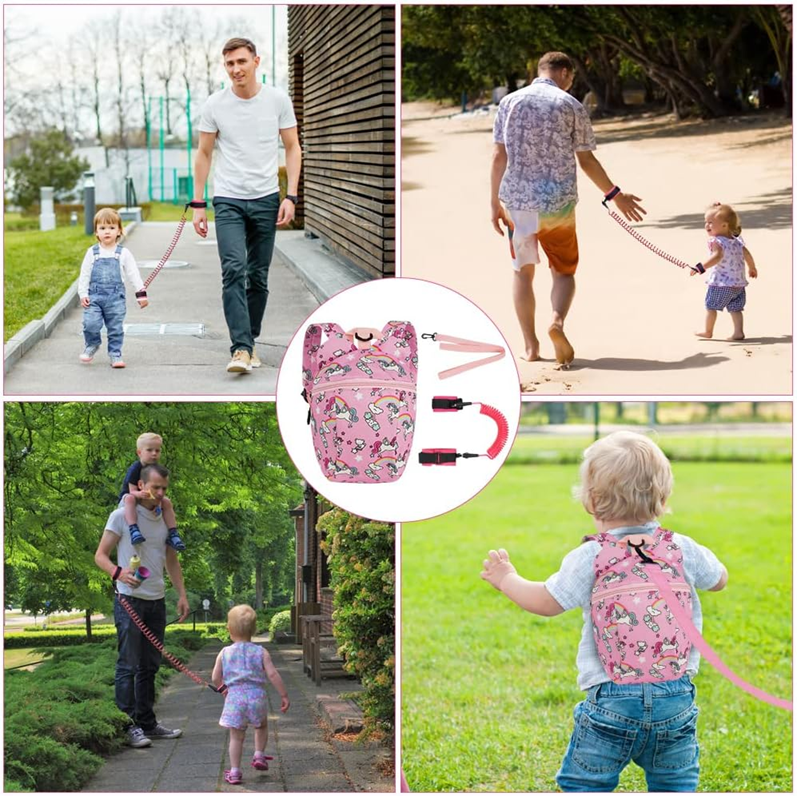 AOMIG unicorn backpack with safety harness + wrist leash