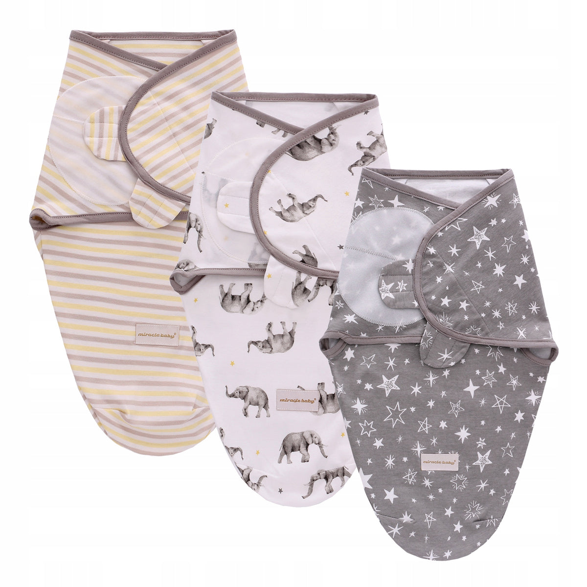 MIRACLE BABY sac de înfășat 0-3 luni x3