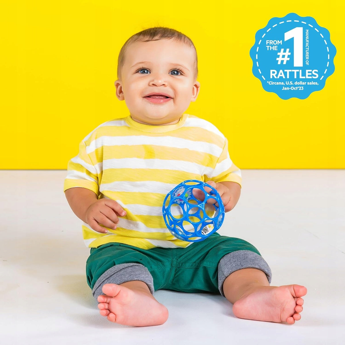 saisie en silicone avec hochet BRIGHT STARTS Oball Rattle anneau de dentition 10 cm