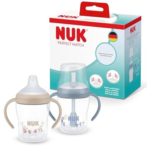 NUK Perfect Match szívószálas poharak, 2×150 ml, 6 hónapos kortól