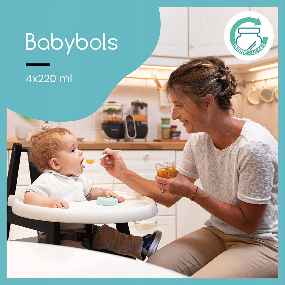 BABYMOOV Babybols Behälter GLAS 4x220ml