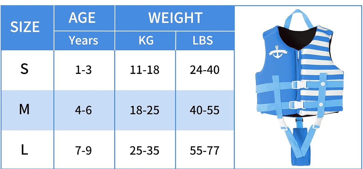 GOGOKIDS gilet de natation en néoprène 4-6 ans 18-25 kg