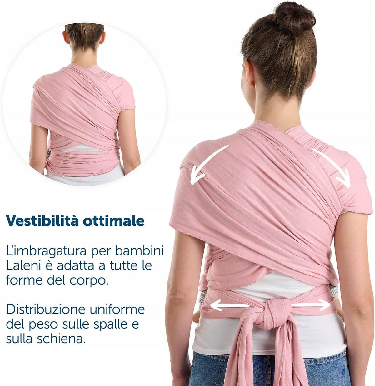 LALENI eșarfă elastică pentru purtarea bebelușului până la 15 kg