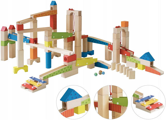 ROBA pista per biglie blocchi di legno 100 pezzi.