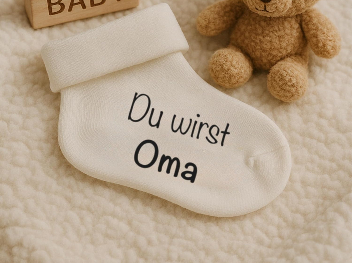 BUNNY BOO katoenen sokken "Je wordt Oma" + doos DUITSE TAAL