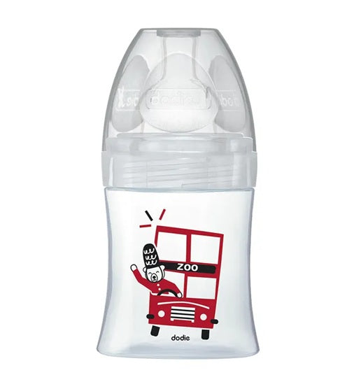 DODIE Sensation+ LONDEN glazen fles 150 ml 0-6 m speen 1 langzame stroom