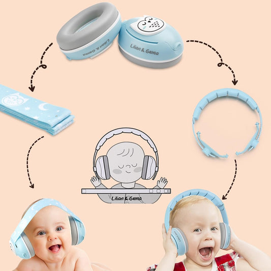 LILIAN & GEMA 2 σε 1 προστατευτικά ακουστικά μείωσης θορύβου 25 dB + θήκη ΚΟΥΚΟΥΒΑΓΙΑ