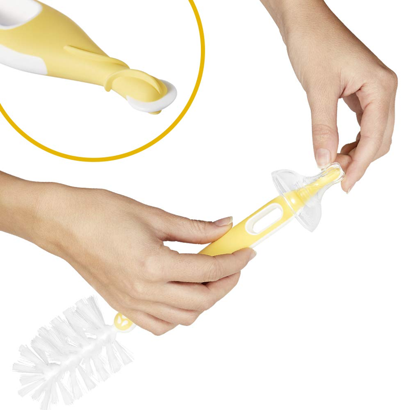 MEDELA 2-in-1 borstel voor het reinigen van spenen en flessen 30 cm + standaard
