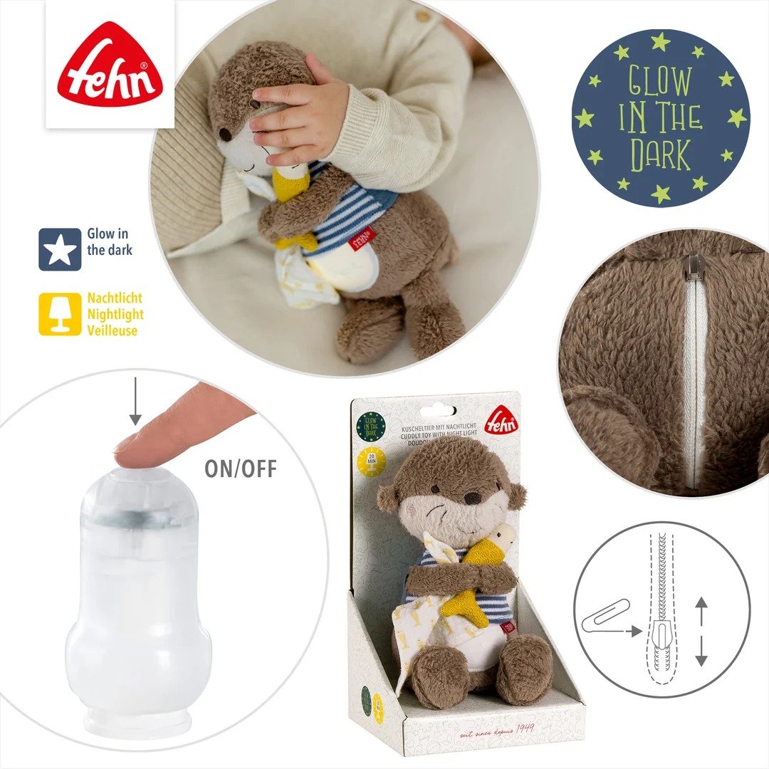 FEHN Otter Theo Nachtlampe und Kuscheltier