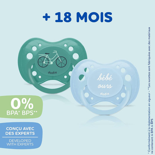 DODIE anatomical pacifier 18m+ Bébé Ours x3