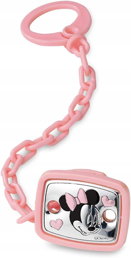 VALENTI DISNEY Minnie pouzdro na dudlík + řetízek PVD povrch (stříbro)