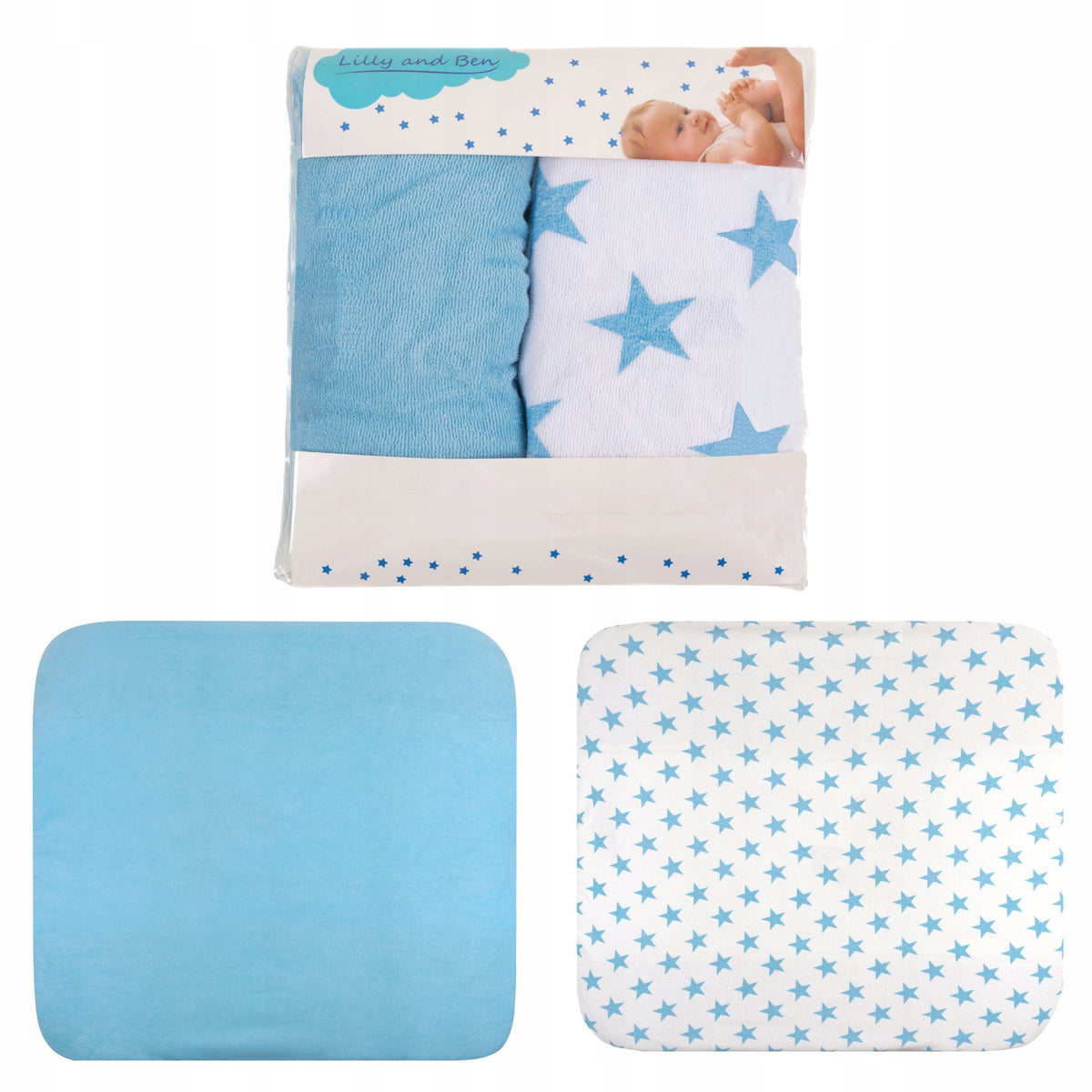 LILLY AND BEN 2 x terry cloth changing table covers