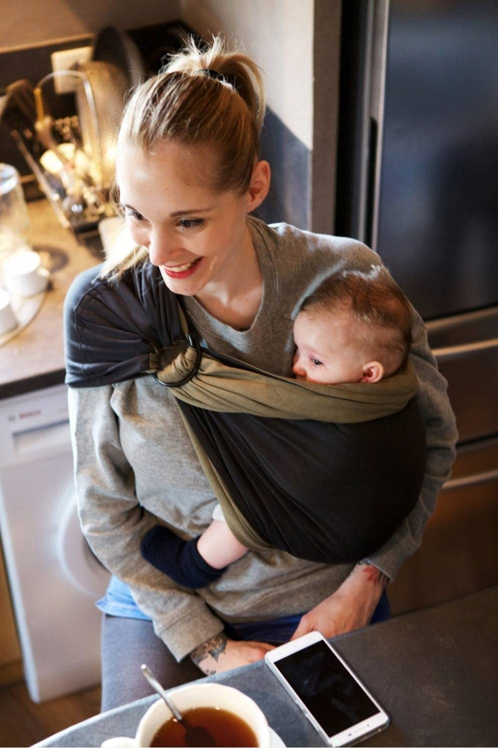 LOVE RADIUS fular portabebés de anillas para llevar bebés