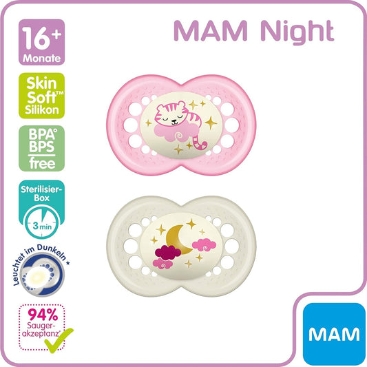 MAM ORIGINAL NIGHT upokojujúci cumlík x2 16m+