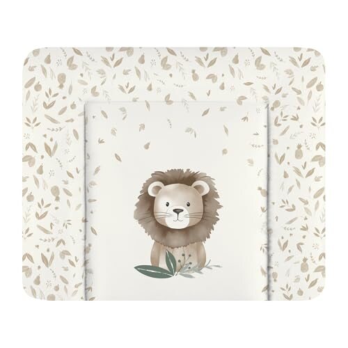 Julius Zöllner Softy Leo – jasna mata do przewijania z lwem i roślinnym wzorem