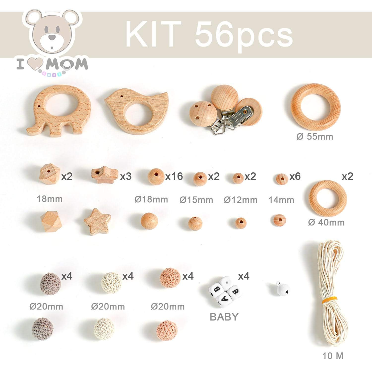 RUBY Artestar set DIY pentru lănțișor de suzetă