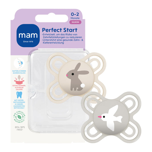 MAM Perfect Start smoczek uspokajający silikonowy 0-2m x2