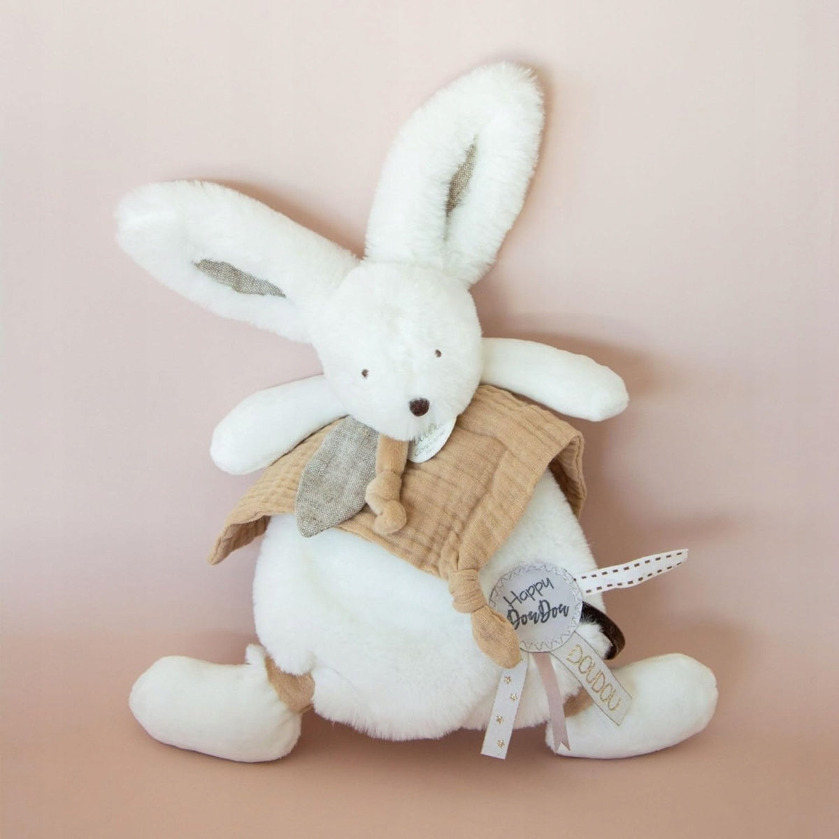 DOUDOU et Compagnie doudou lapin avec pompon 25 cm
