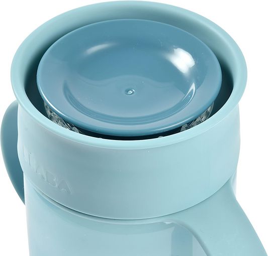 Cana de antrenament BEABA, cană anti-vărsare 360° 340 ml 12 luni+