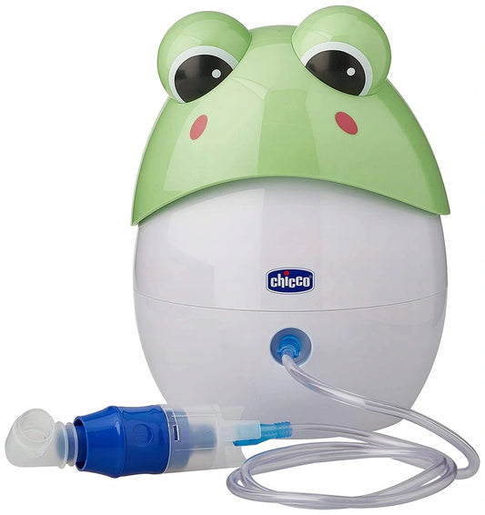 CHICCO inhalator nebulizator ŻABA 1 ml w 5 minut, zielono-biały inhalator dla dzieci z maską
