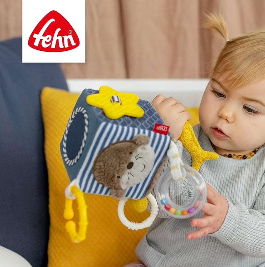 FEHN pluchen hanger voor kinderwagen, wieg, autostoeltje 10 x 10 cm OTTER THEO