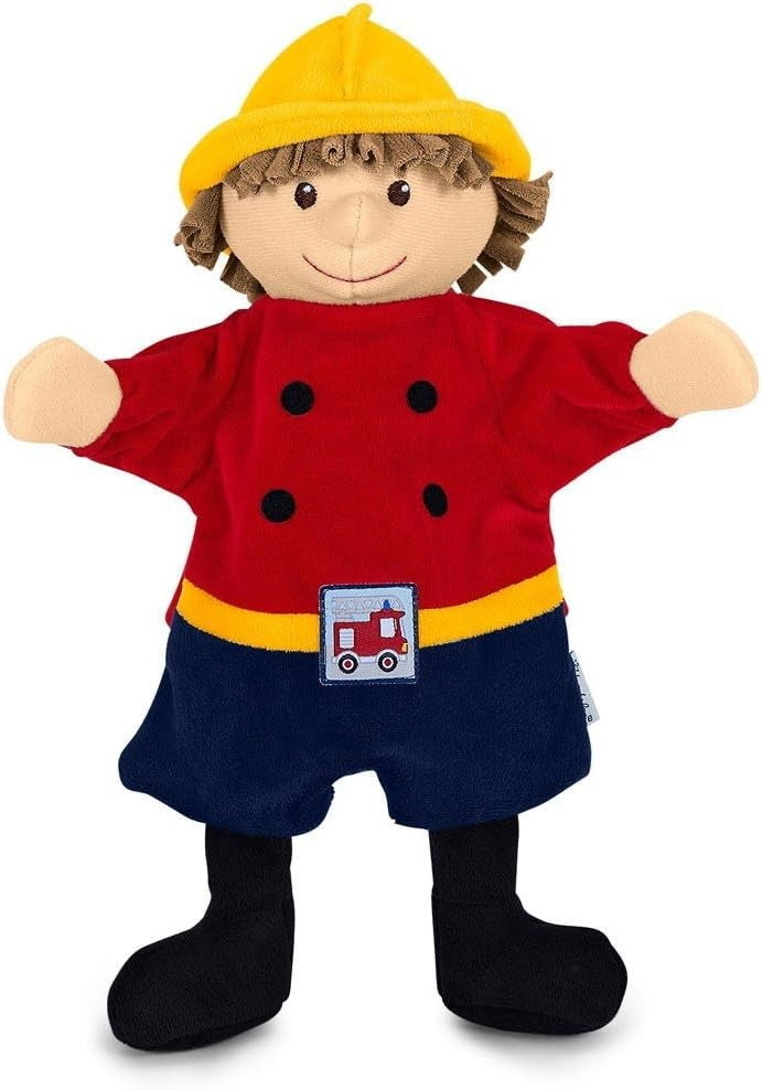 STERNTALER pluchen handpop voor rollenspellen BRANDWEERMAN 30 cm