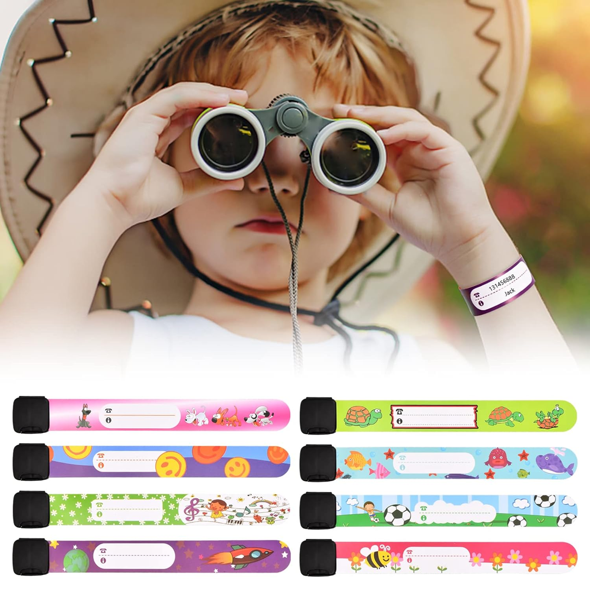 braccialetti SOS impermeabili per bambini 6 pezzi