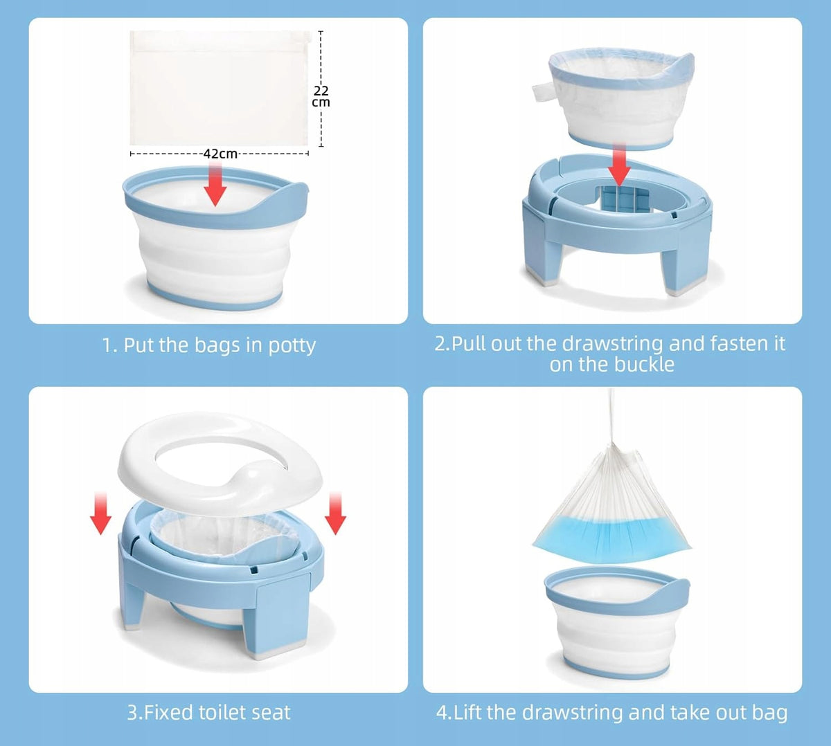 bolsas para orinal portátil 3 en 1 para bebés
