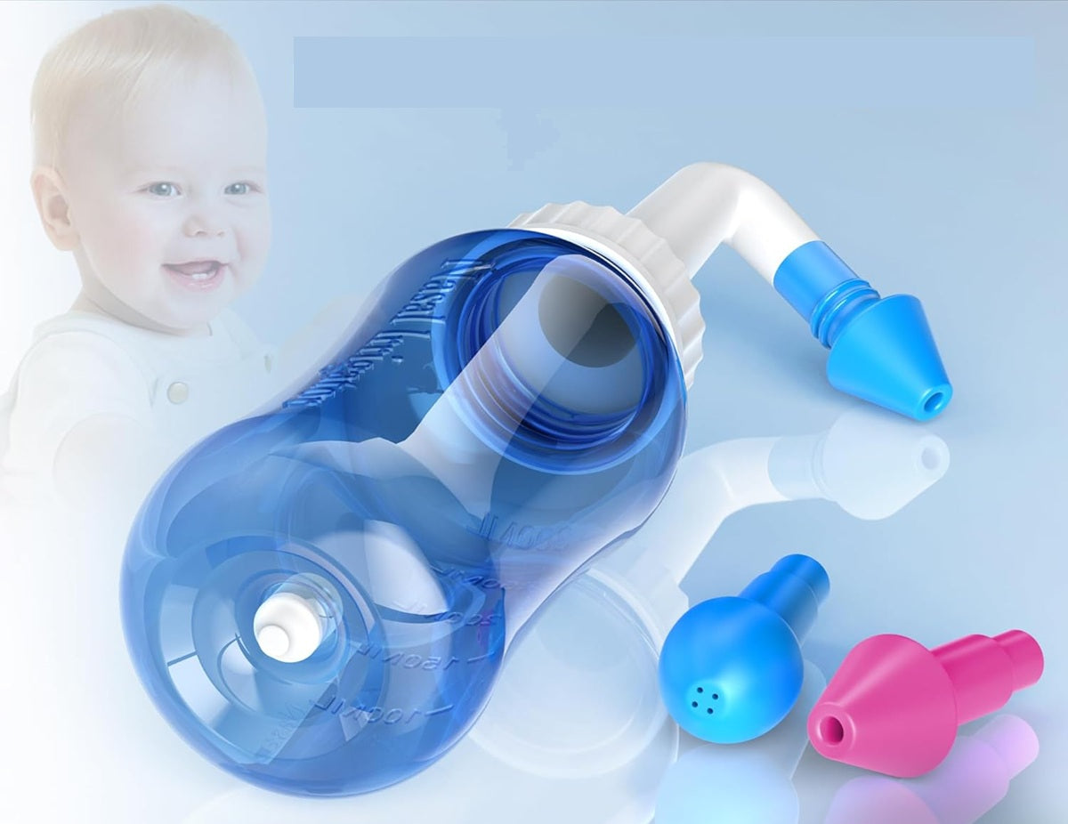 MAOEVER Neusirrigator 300 voor kinderen en volwassenen 3 mondstukken 300 ml