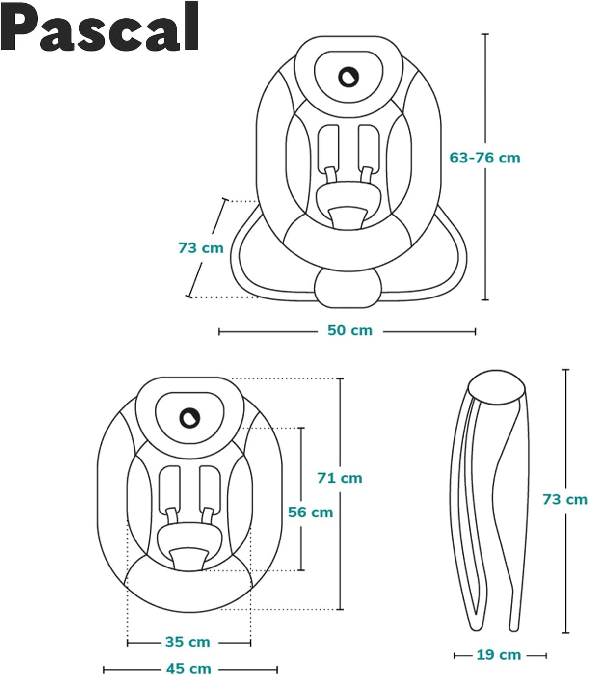 LIONELO PASCAL 2-in-1 ligstoel schommelstoel tot 9kg melodieën + vibraties