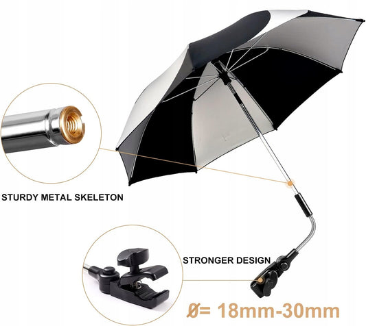 ZJ RIGHTO ombrello protettivo per passeggino diametro 74 cm raggi UV impermeabile